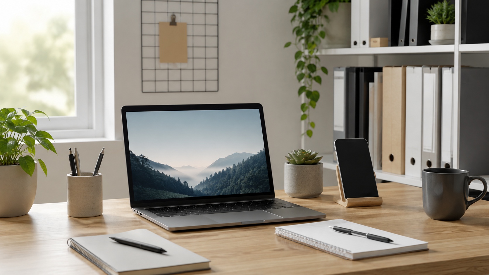Calm Minimalist Home Office