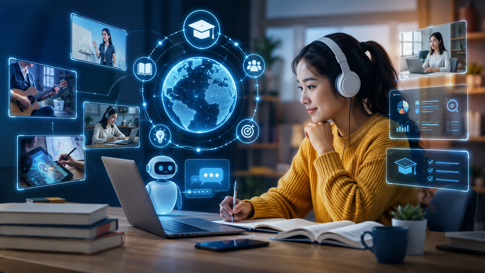 Futuristic Online Learning Study Space